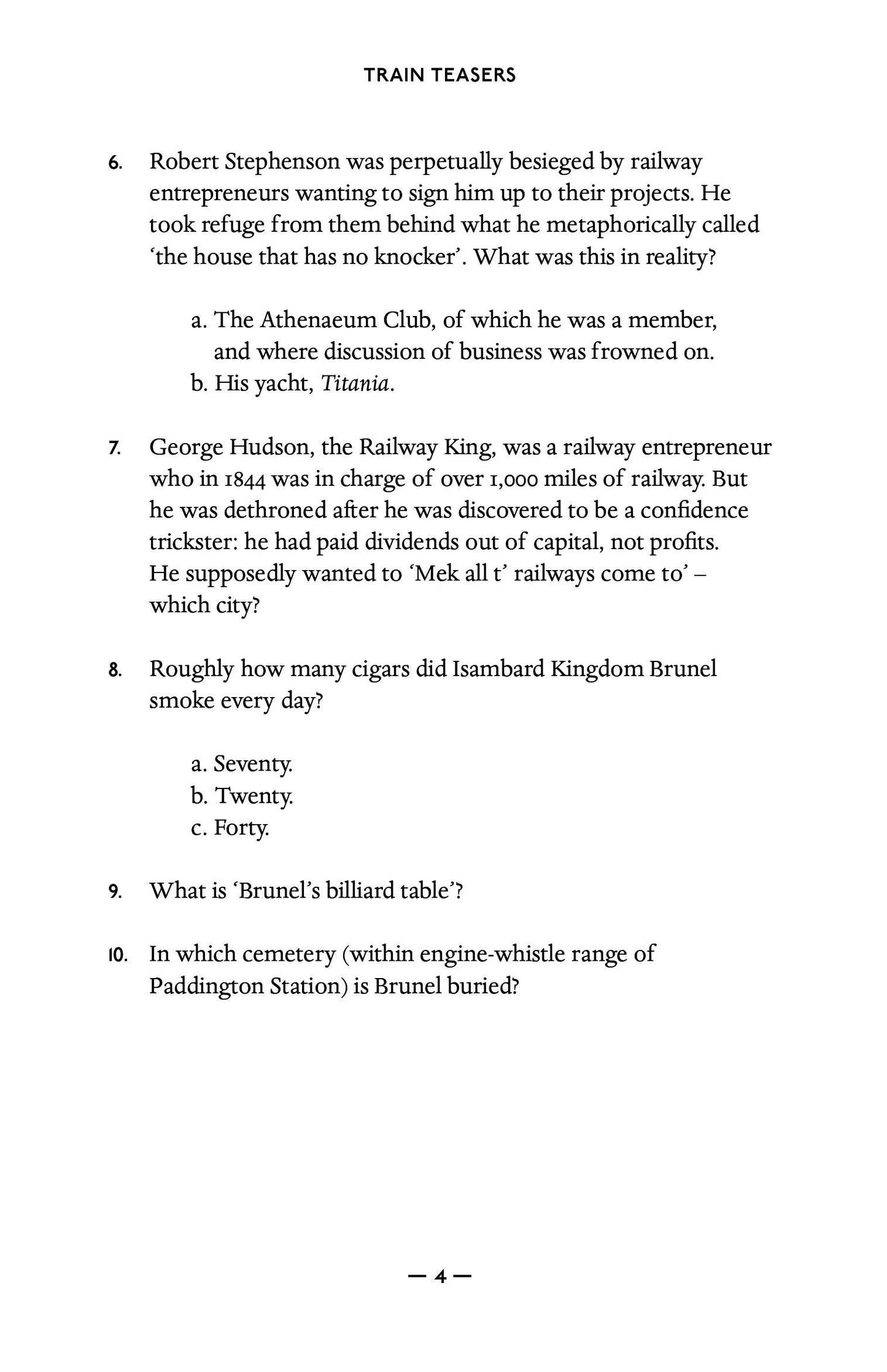 Train Teasers: A Quiz Book for the Cultured Trainspotter