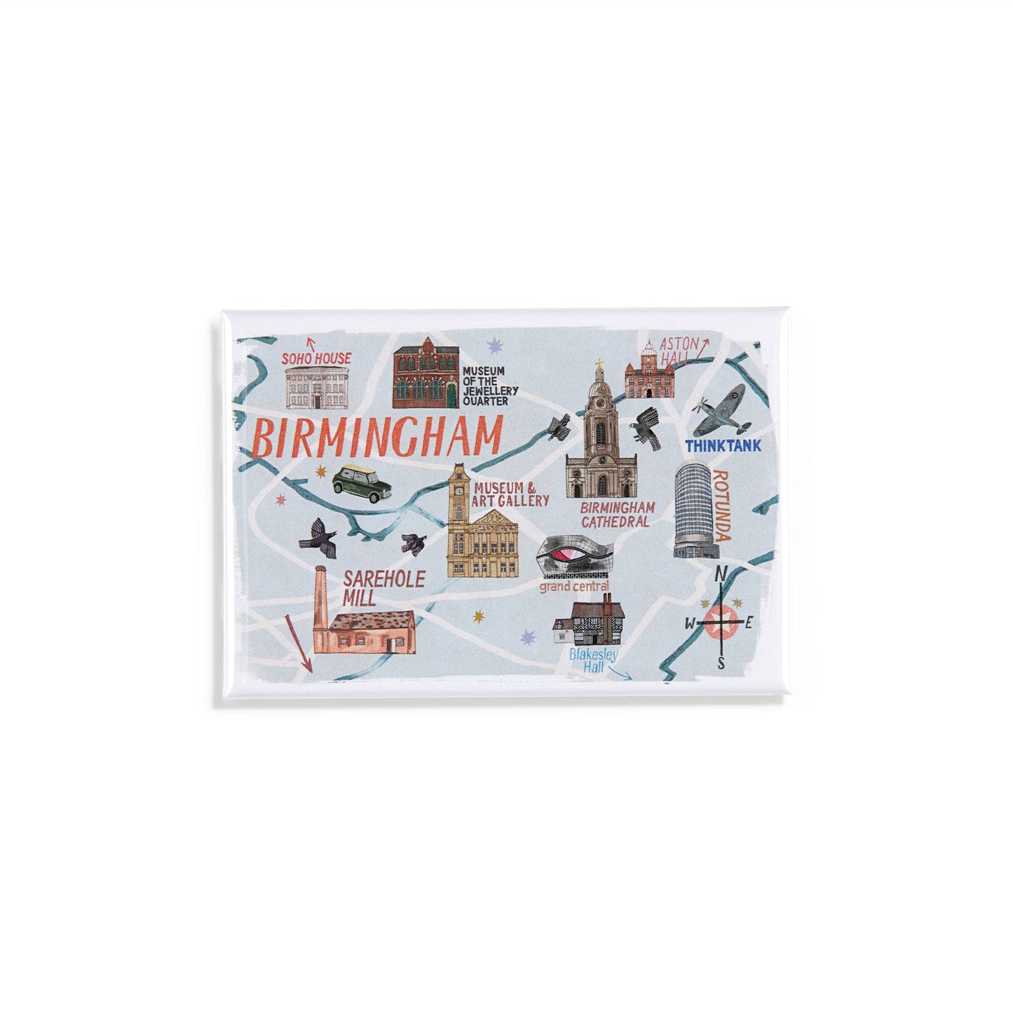 Birmingham Map Magnet