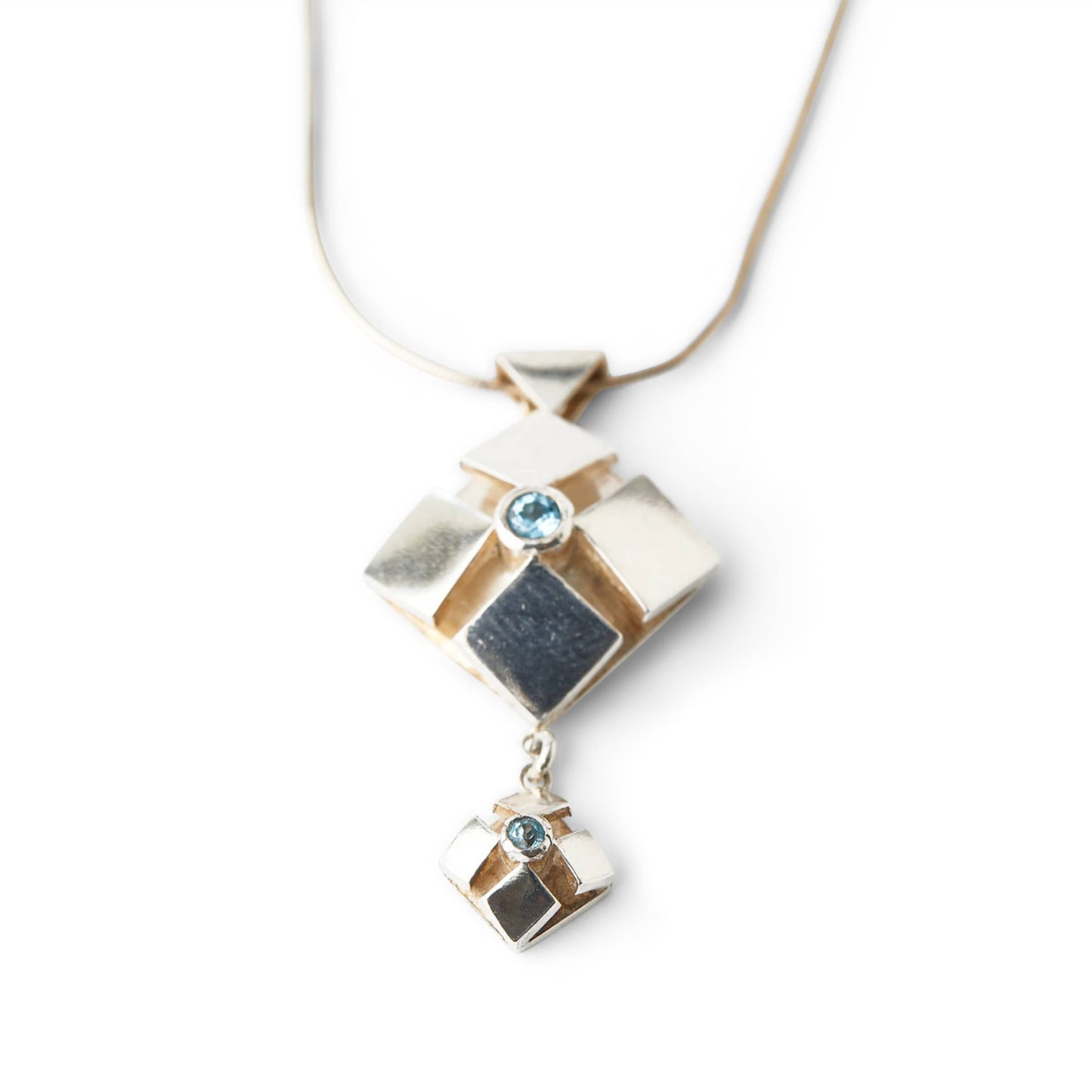 Double Lotus Pendant with Topaz