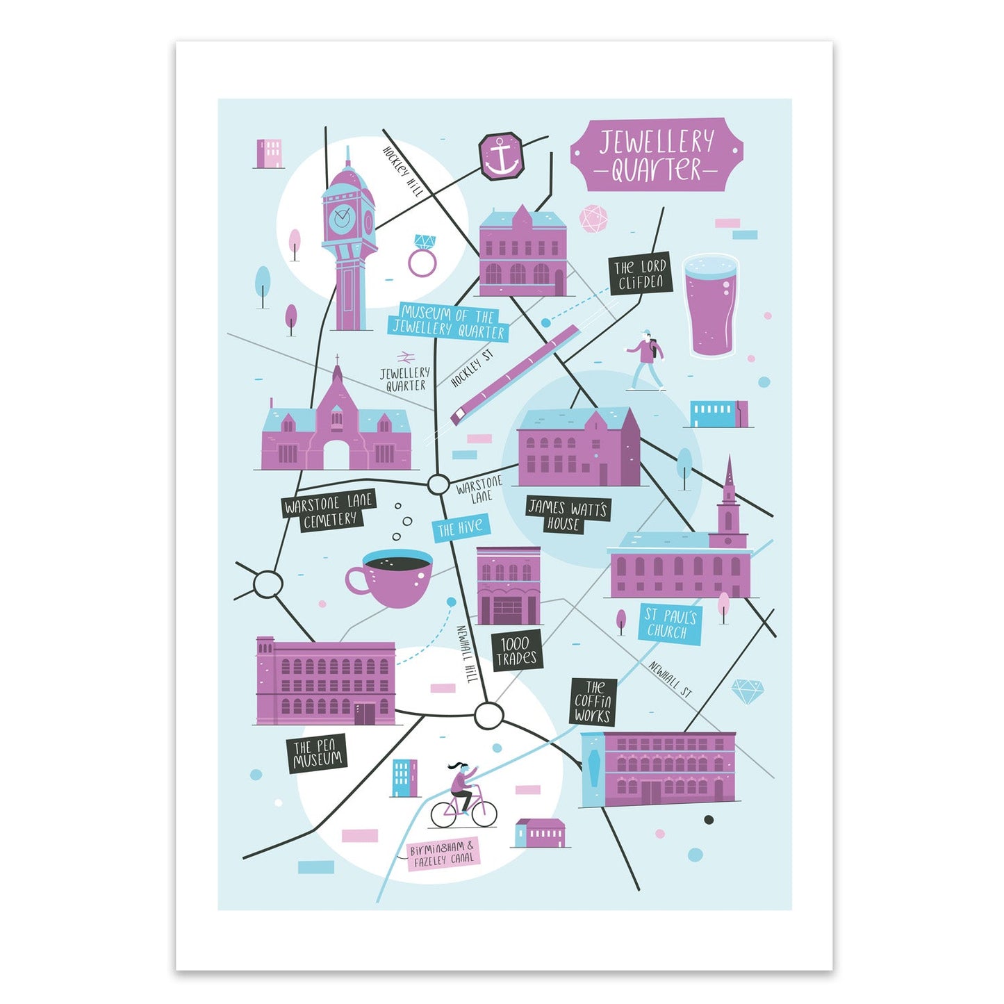 Jewellery Quarter Map Print