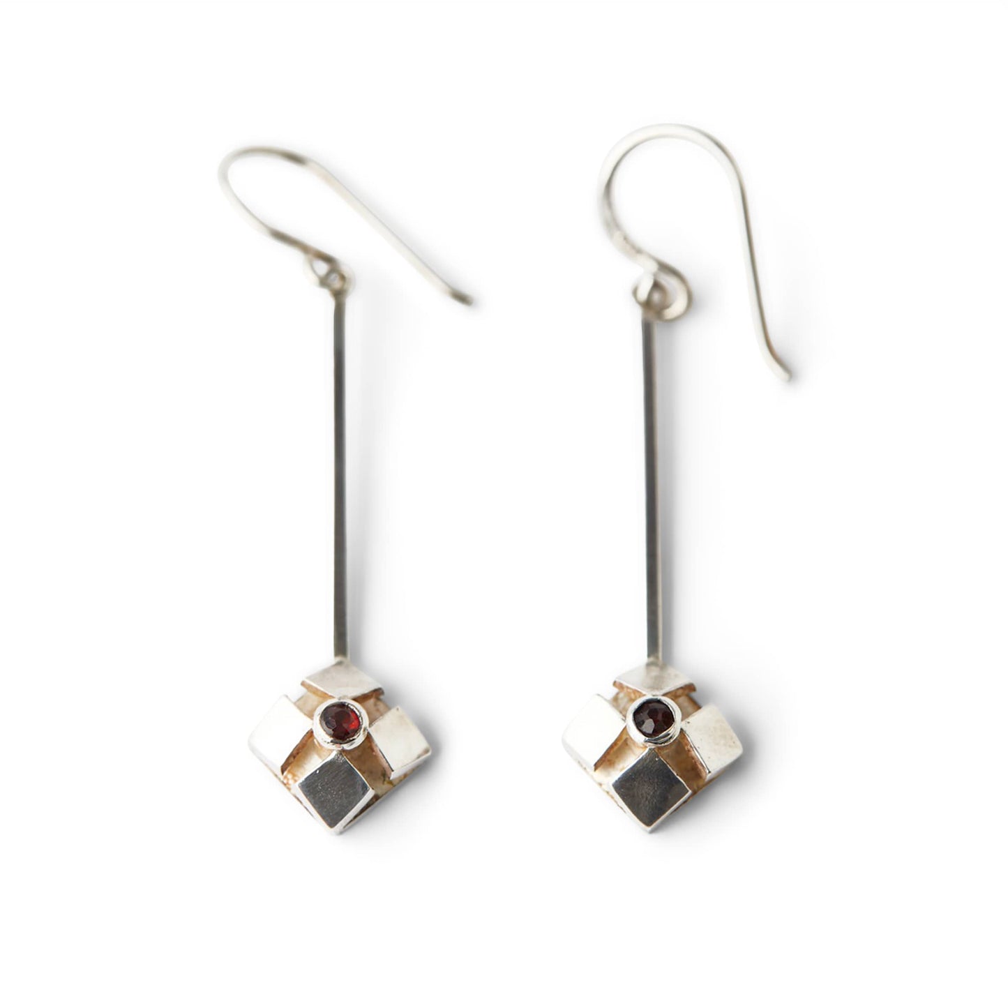 Lotus Garnet Earrings