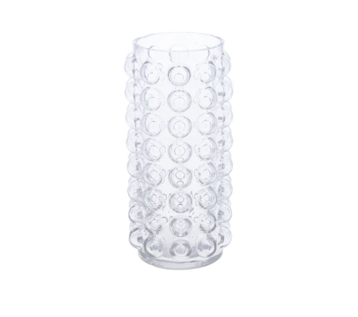 Glass Vase 20cm - Clear Bubble