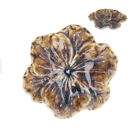 Stoneware Trinket Dish 12cm - Natural Reactive Hellebore