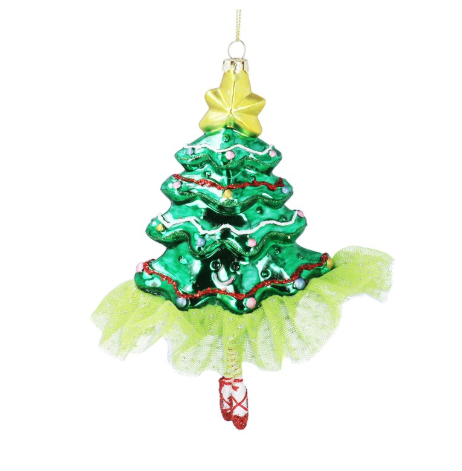 Glass Hanging Dec 16cm - Tree with Tutu