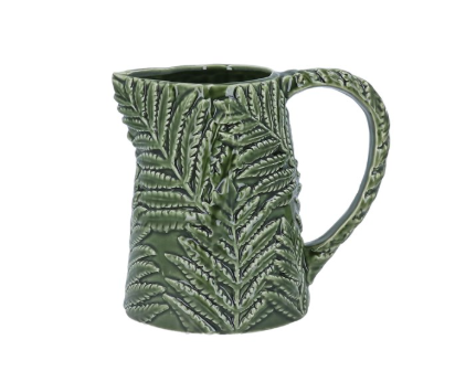 Ceramic Jug 15cm - Green Fern