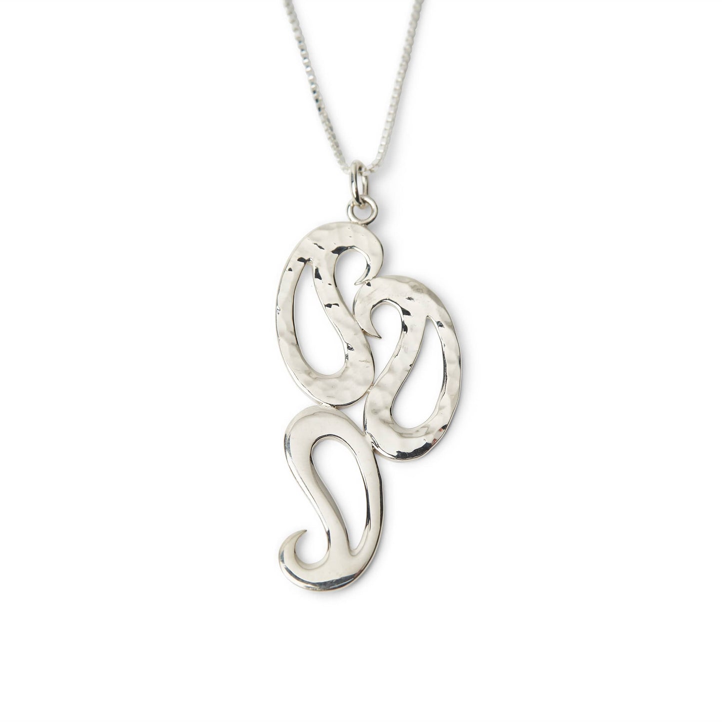 Sterling Silver Hammered Triple Paisley Pendant