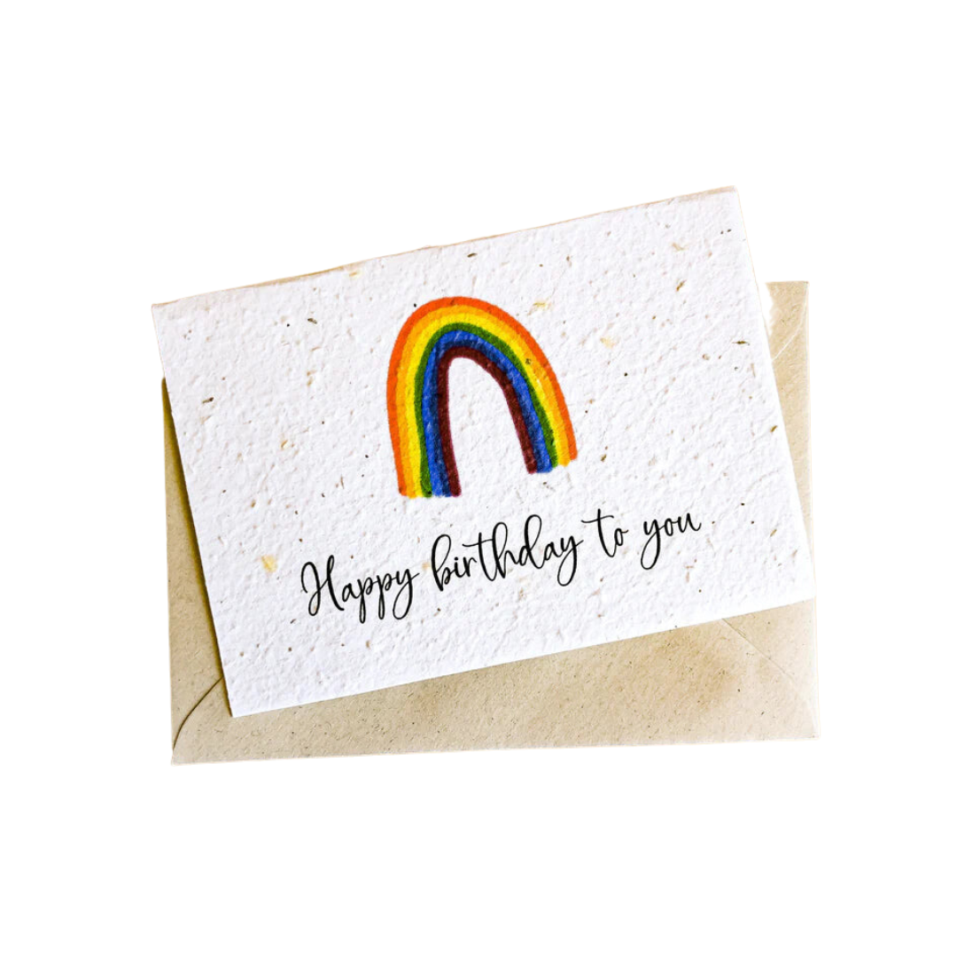 Rainbow Happy Birthday Plantable Greeting Card