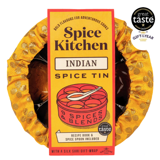 Indian Spice Tin, with Silk Wrap