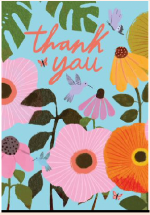 Bright Blooms Thank You Greeting Card