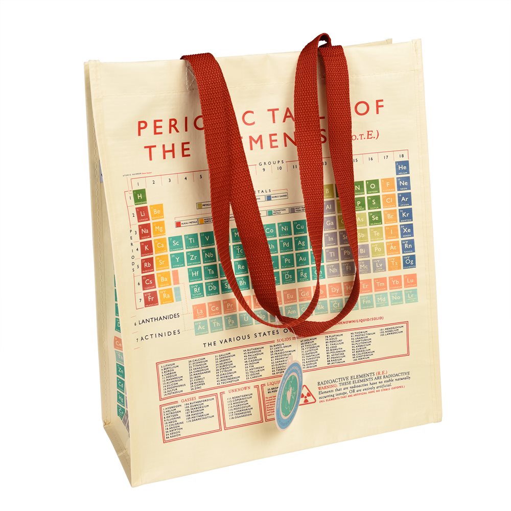 Periodic Table Recycled Shopping Bag
