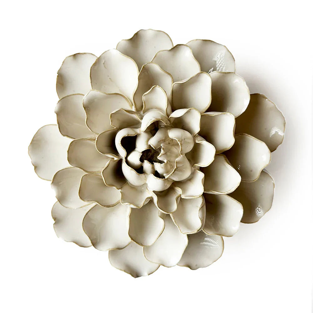 Ceramic Flower Wall Art White Flower