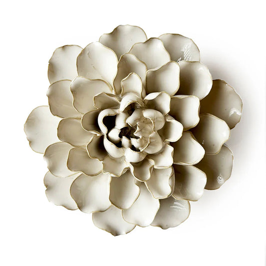 Ceramic Flower Wall Art White Flower