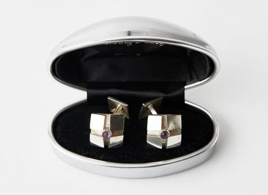 Amethyst Lotus Cufflinks