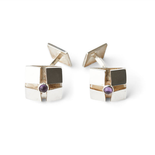 Amethyst Lotus Cufflinks