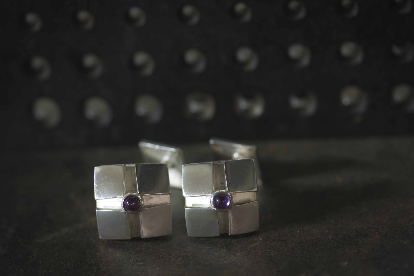 Amethyst Lotus Cufflinks