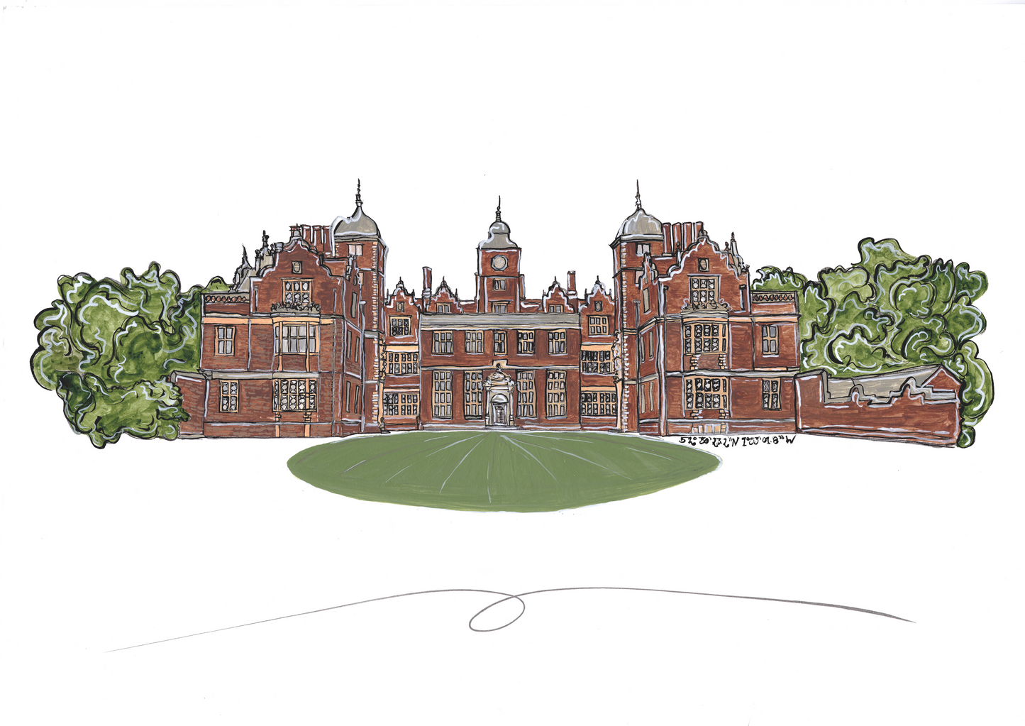 Aston Hall A4 Print