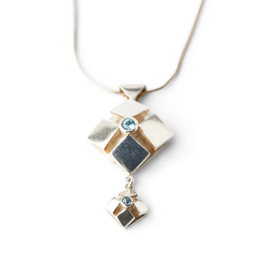 Double Lotus Pendant with Topaz