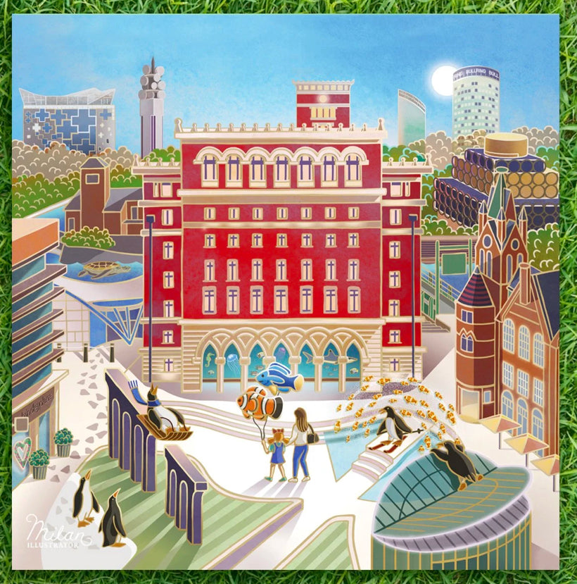 Brindley Place Birmingham Greeting Card