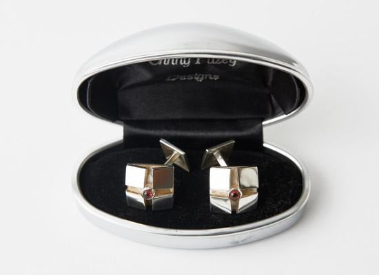 Garnet Lotus Cufflinks
