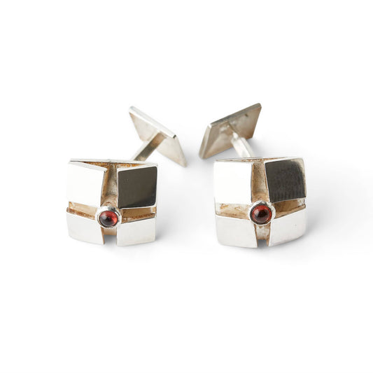Garnet Lotus Cufflinks