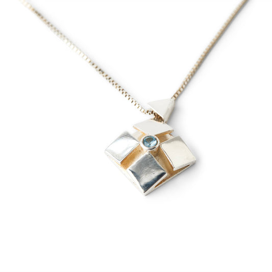 Lotus Pendant with Topaz