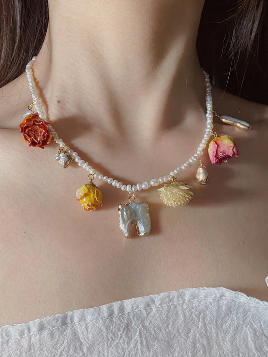 Pearl Floral Garden Necklace
