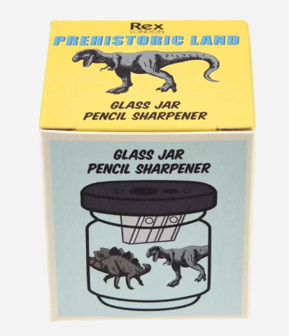 Prehistoric Land Glass Jar Pencil Sharpener