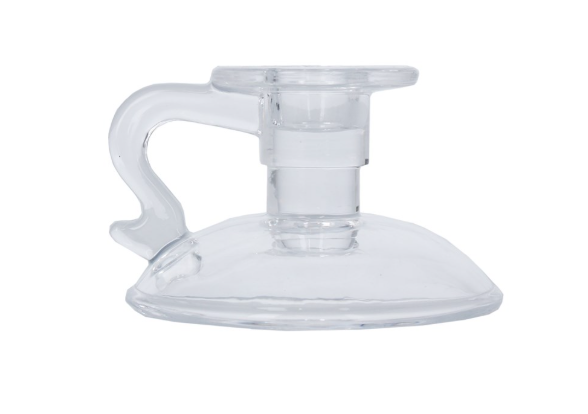 Glass Candlestick 6cm - Clear