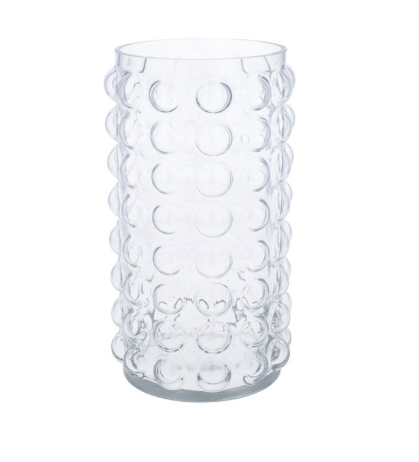 Glass Vase 28cm - Clear Bubble