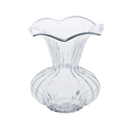 Glass Vase 17cm - Clear Frill