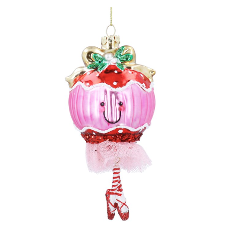 Glass Hanging Dec 14cm - Ball with Tutu