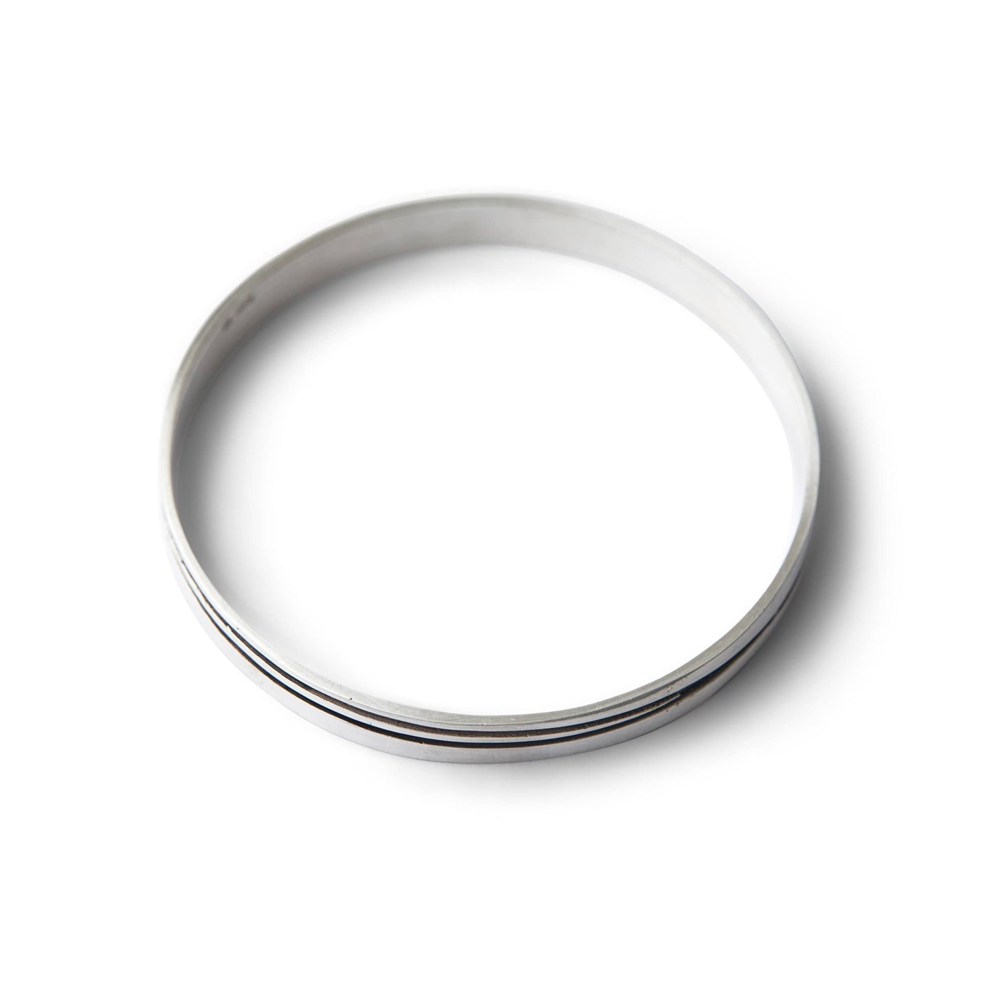 Silver & Black Lines Bangle