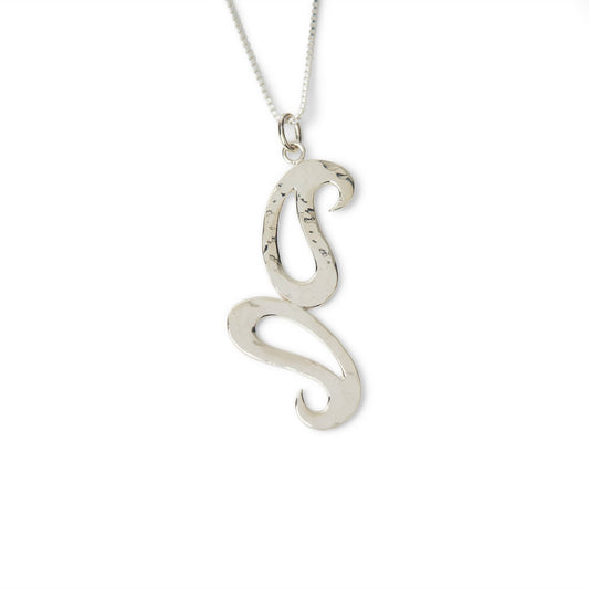 Sterling Silver Hammered Double Paisley Pendant