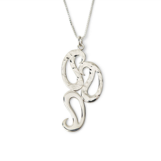 Sterling Silver Hammered Triple Paisley Pendant