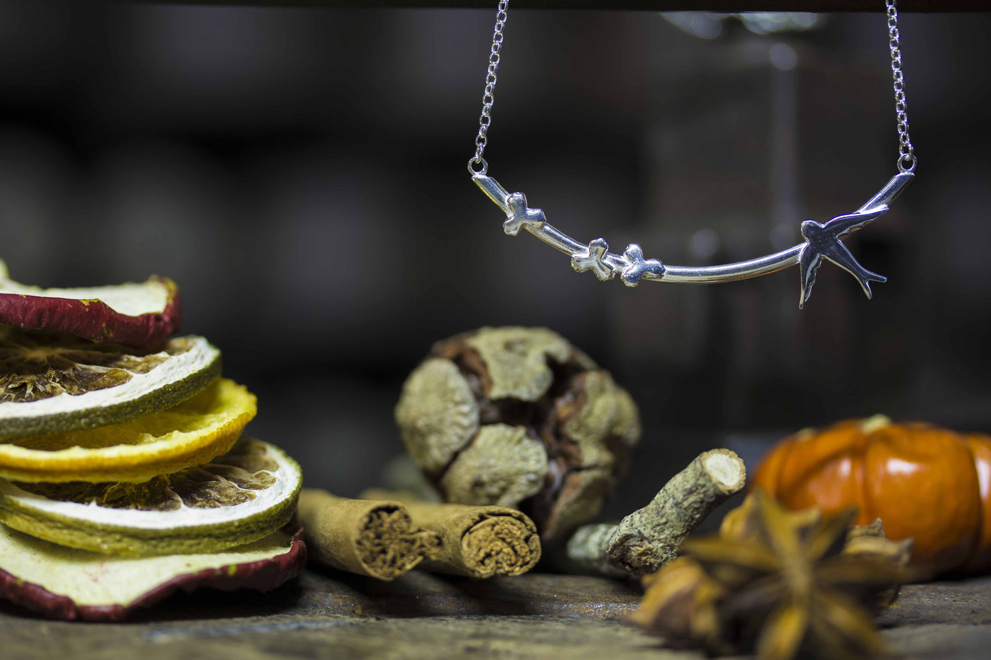 Swallow On Branch Necklace