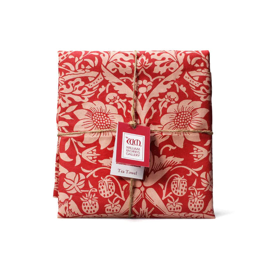William Morris Raspberry Tea Towel