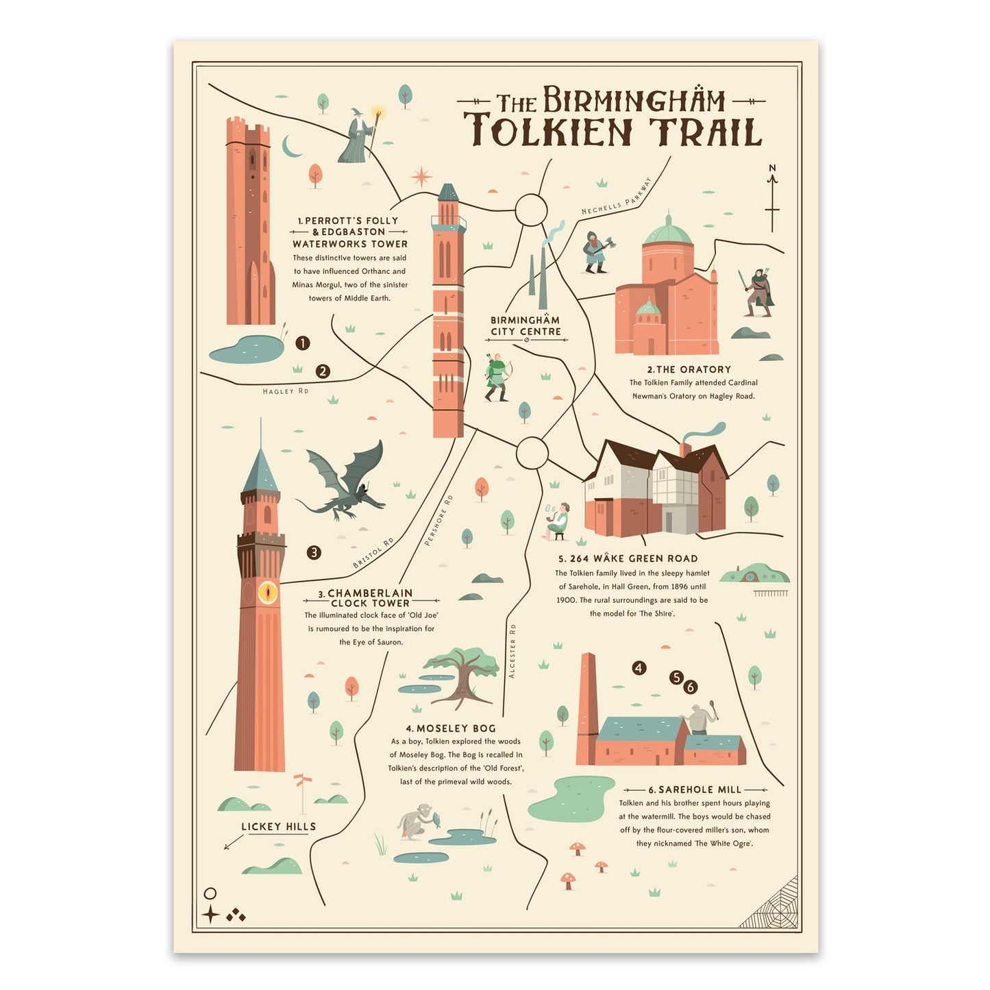 Tolkien Trail Map Print