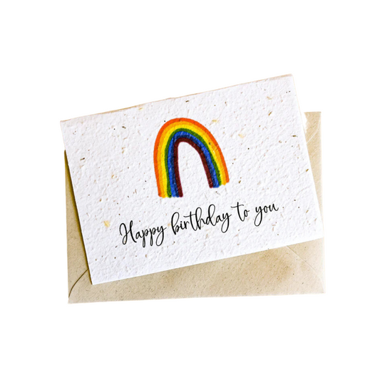 Rainbow Happy Birthday Plantable Greeting Card