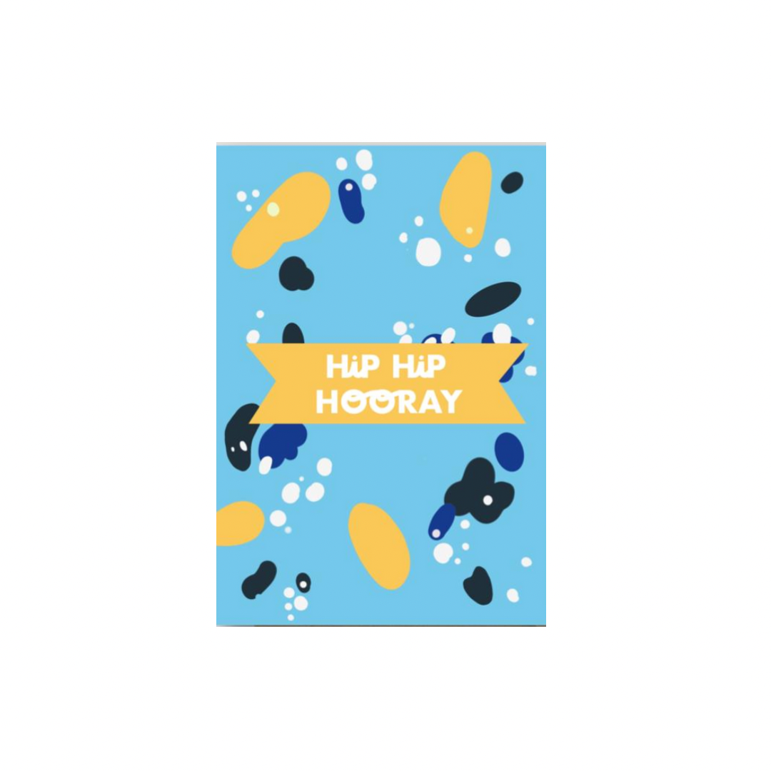 Hip Hip Hooray Blue Paint Card